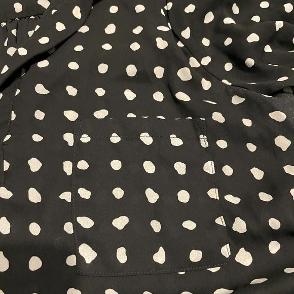 Pleione Black & White Polka Dot Tunic Blouse - Picture 3 of 6
